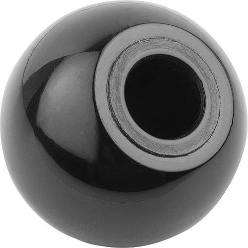 Kugelknopf 32, konische Bohrung 8 mm, Form M, Duroplast, sch