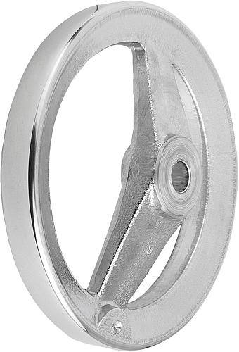 2-SPEICHENHANDRAD D1=125 PASSBOHRUNG D2=12H7, ALUMINIUM, OHN