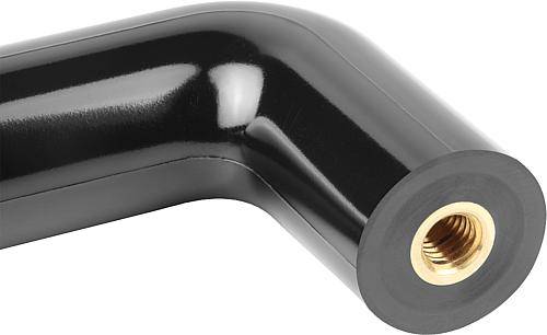 BÜGELGRIFF L=170 DUROPLAST, SCHWARZ, KOMP:MESSING, A=140, D=