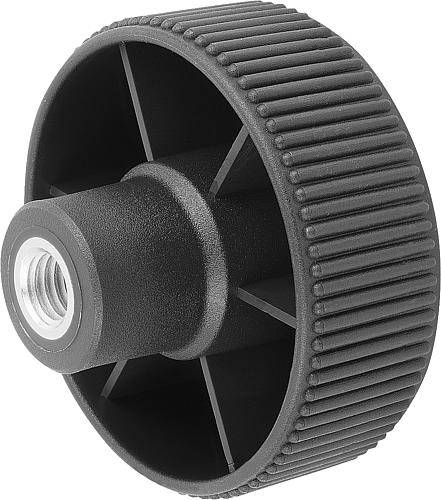 RÄNDELRAD GR.1, D1=40 D=M08 , FORM:D, THERMOPLAST SCHWARZ RA