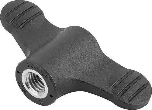 Flügelgriff 50 mit Außengewinde M6 x 20 mm, verkehrsrot, Sta