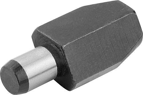 Aufnahmebolzen D1=20 mm, L1=25 mm, Form C abgeflacht, DIN 63