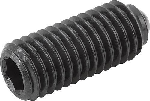 Federnde Druckstücke M20 mit Innensechskant und Kugel, verst