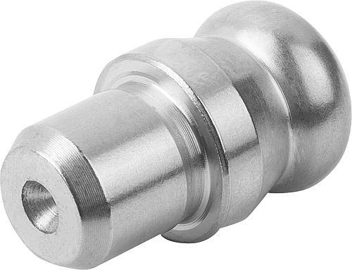 Aufnahmebolzen Ø 6, Form B mit Kugelansatz, Edelstahl