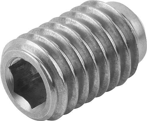 KUGELDRUCKSCHRAUBE OHNE KOPF, FORM:D KUGEL AUS POM, M06, L=1