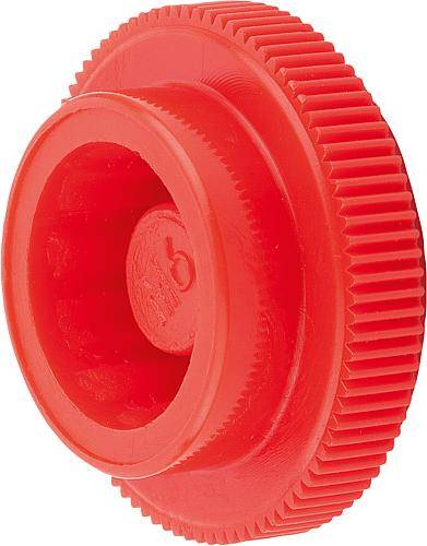 RÄNDELKNOPF MIT INNENSECHSKANT FÜR=M04, D1=13 H=5, THERMOPLA