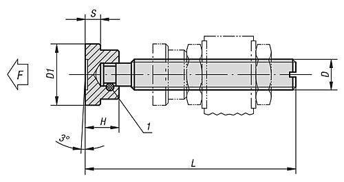 DRUCKSCHRAUBE MIT DRUCKSTÜCK D=M10X84