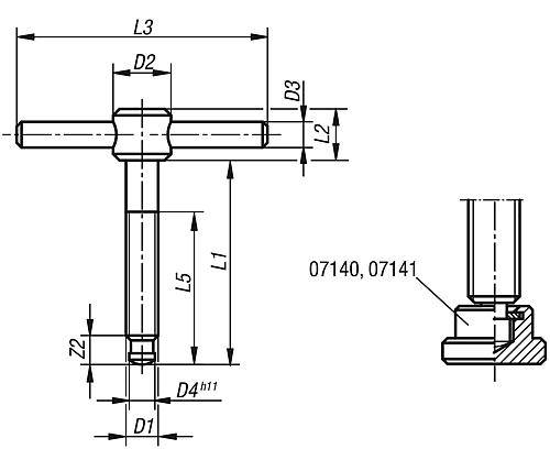 KNEBELSCHRAUBE FESTER KNEBEL D1=M10 STAHL