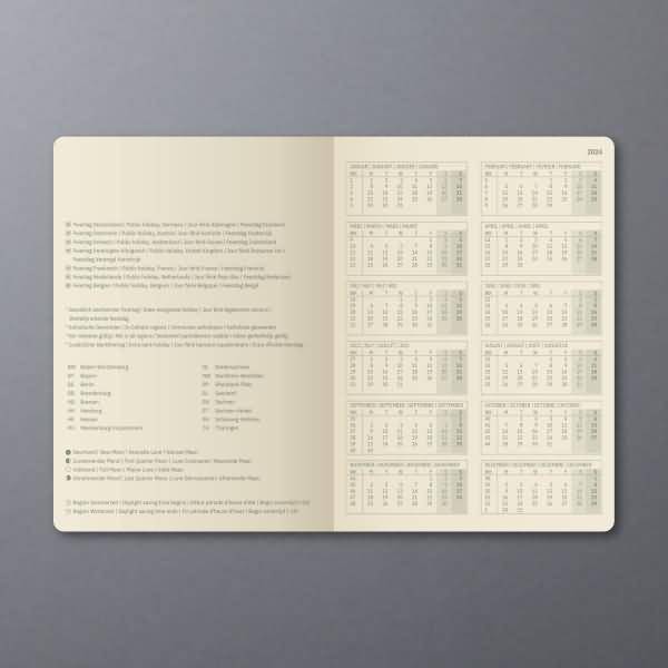 Wochennotiz-Kalender Conceptum 2024 ca. A5 1 Woche/2 Seiten Softcover black