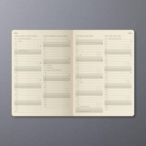 Wochennotiz-Kalender Conceptum 2024 ca. A5 1 Woche/2 Seiten Softcover black