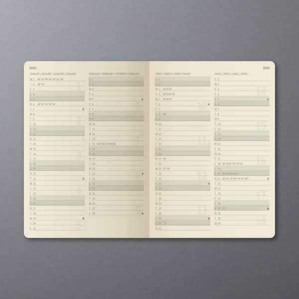Monats-Kalenderheft Conceptum 2024 ca. A5 1 Monat/2 Seiten Softcover black