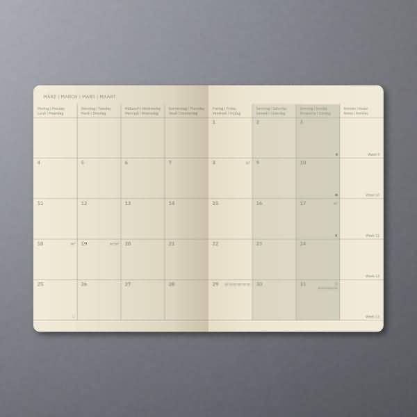 Monats-Kalenderheft Conceptum 2024 ca. A5 1 Monat/2 Seiten Softcover black