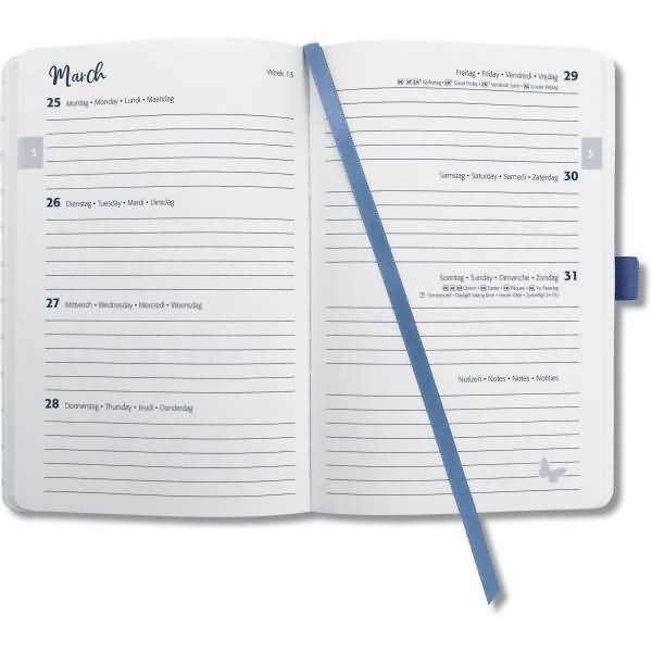 Wochenkalender Jolie 2024 ca. A6 1 Woche/2 Seiten Hardcover indigo blue