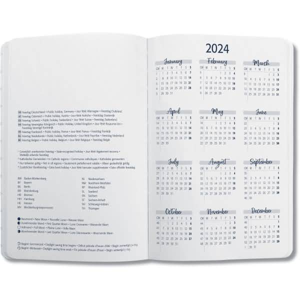 Wochenkalender Jolie 2024 ca. A6 1 Woche/2 Seiten Hardcover fuchsia pink