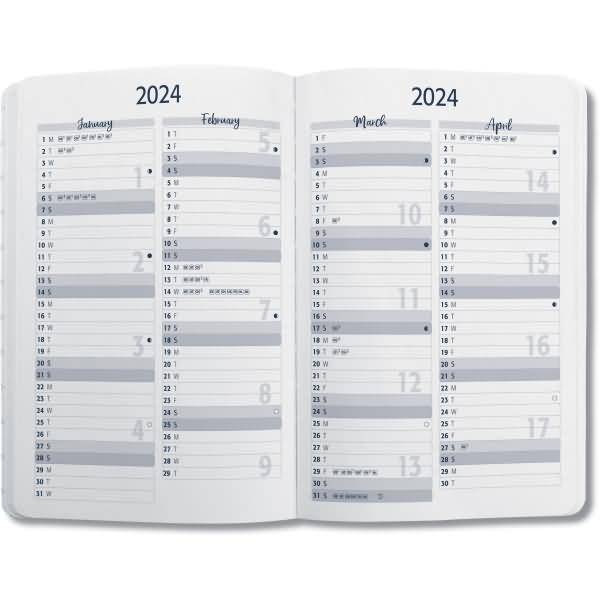 Wochenkalender Jolie 2024 ca. A6 1 Woche/2 Seiten Hardcover fuchsia pink