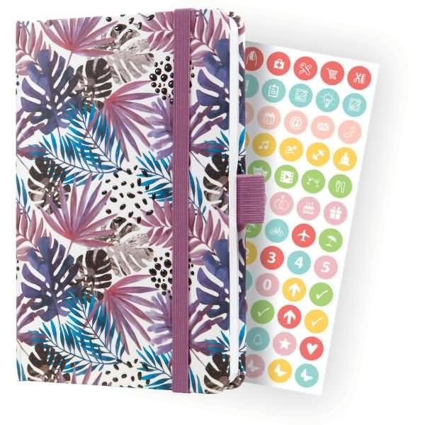 Wochenkalender Jolie 2024 ca. A6 1 Woche/2 Seiten Hardcover Violet Jungle Fever