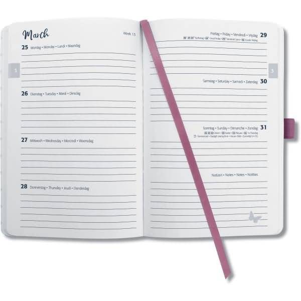 Wochenkalender Jolie 2024 ca. A6 1 Woche/2 Seiten Hardcover Violet Jungle Fever
