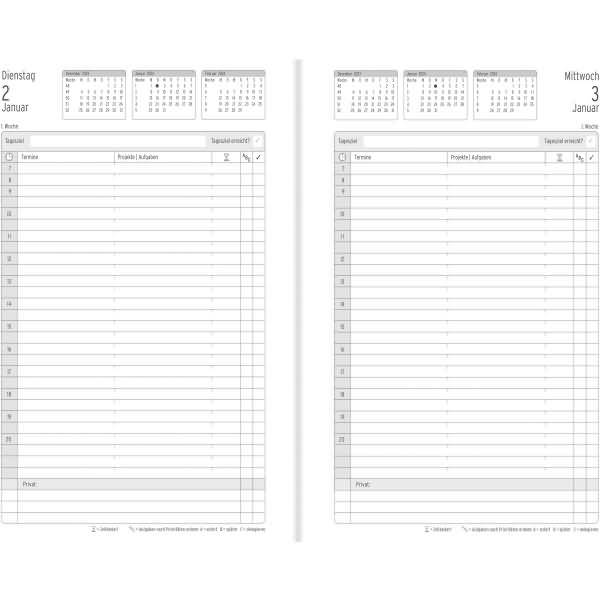 Buchkalender Timer Classic A5 schwarz 2024