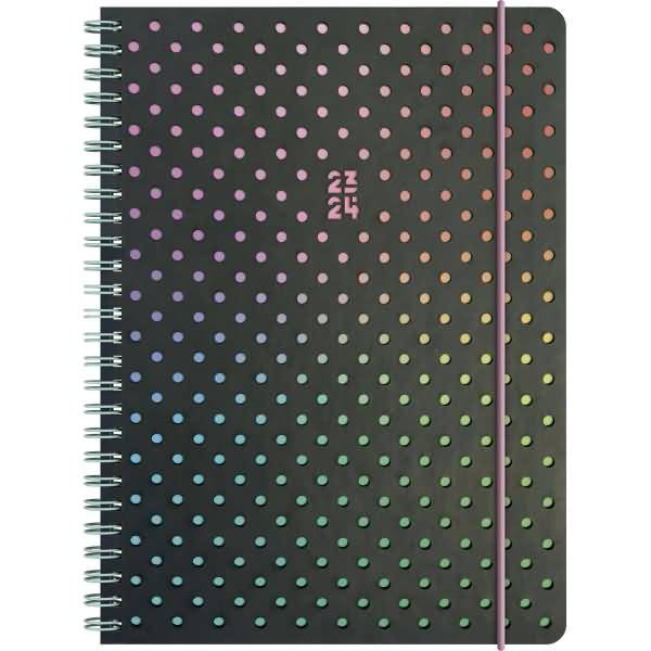 Schülerkalender 2023/2024 A5 PU 1 Woche/2 Seiten Disco schwarz