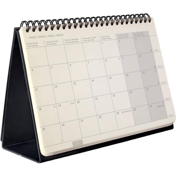 Tischkalender Conceptum 2024 A5 quer 1 Monat/2 Seiten Hardcover black