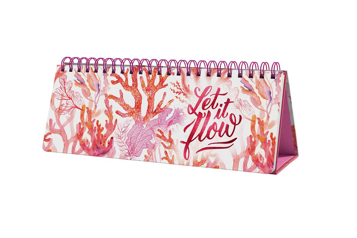 SIGEL Wochenplaner Jolie undatiert - Underwater Miracles - 1/2 DIN A4 quer - koralle, violett, pink - Hardcover