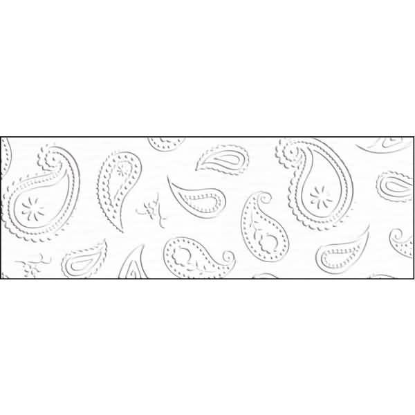Prägekarton Elegance 220g/qm 23x32cm VE=5 Blatt Paisley weiß