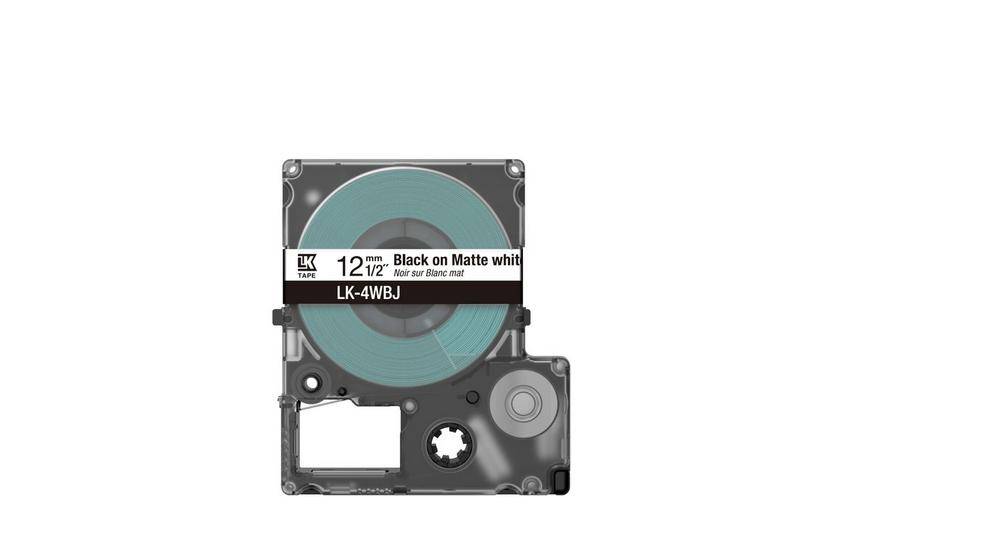 Epson LabelWorks LK-4WBJ - Schwarz auf matt Weiß - Rolle (1,2 cm x 8 m)