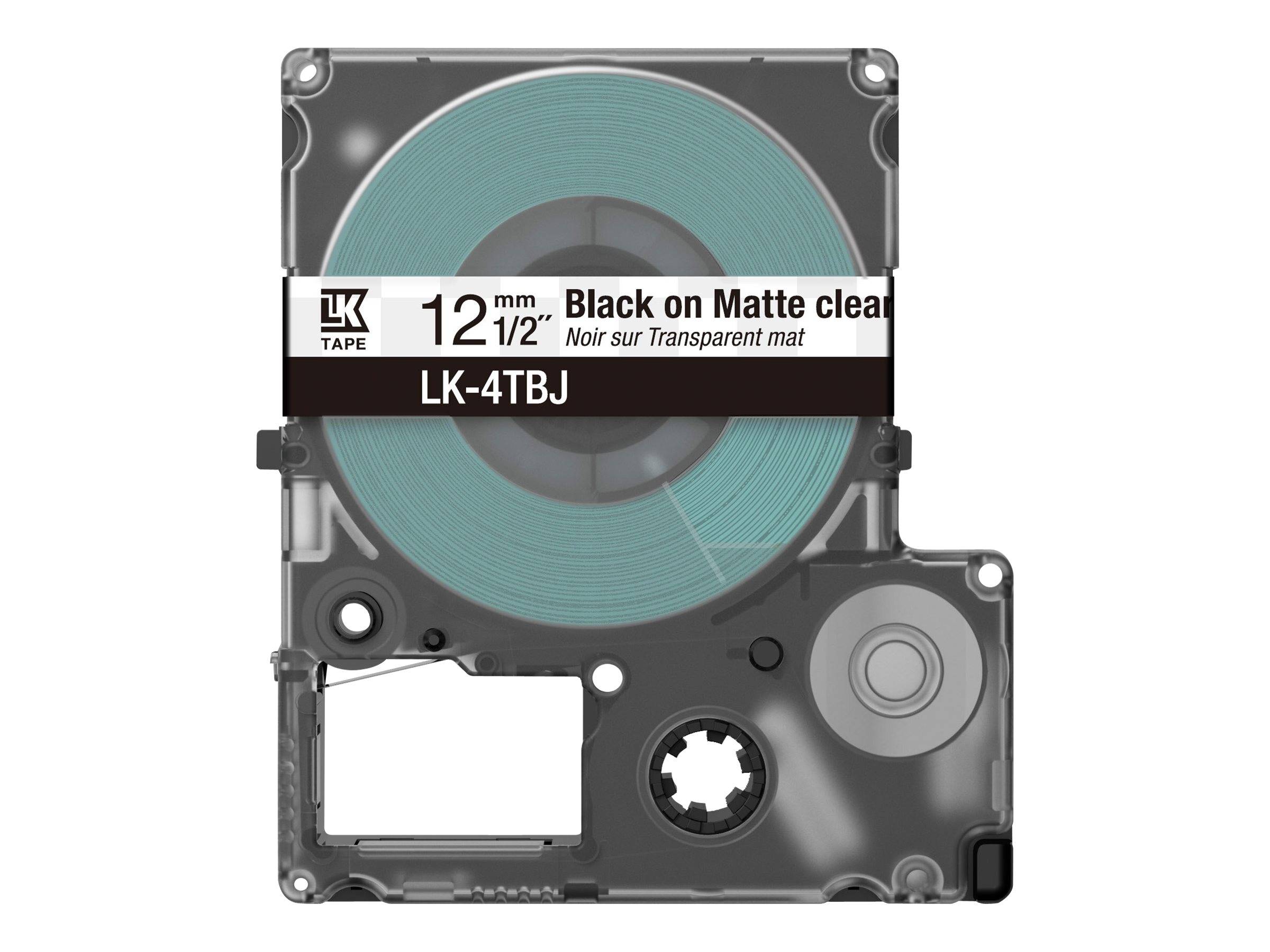Epson LabelWorks LK-4TBJ - Schwarz auf Matt-Transparent - Rolle (1,2 cm x 8 m)