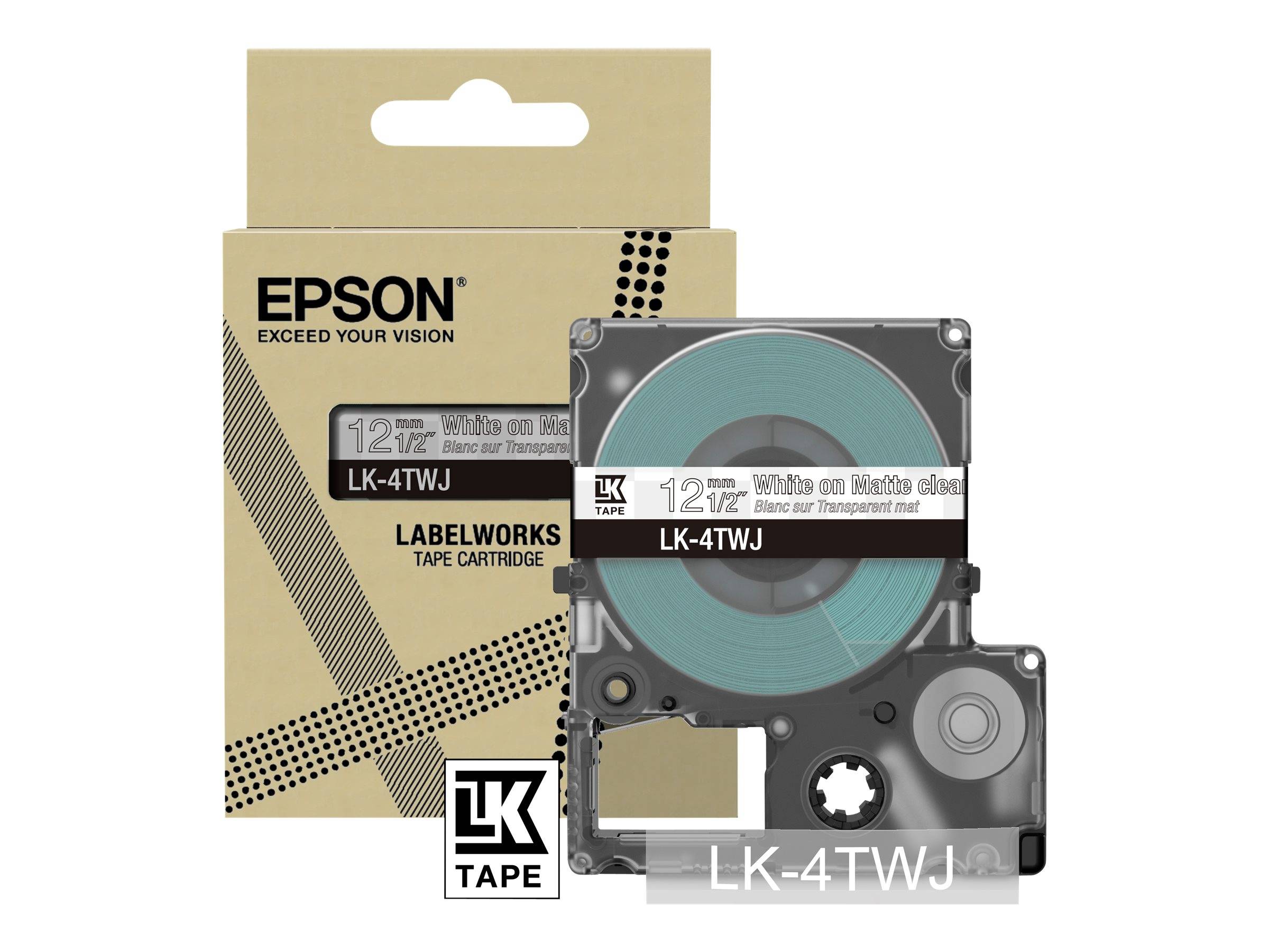 Epson LabelWorks LK-6TBJ - Schwarz auf Matt-Transparent - Rolle (2,4 cm x 8 m)