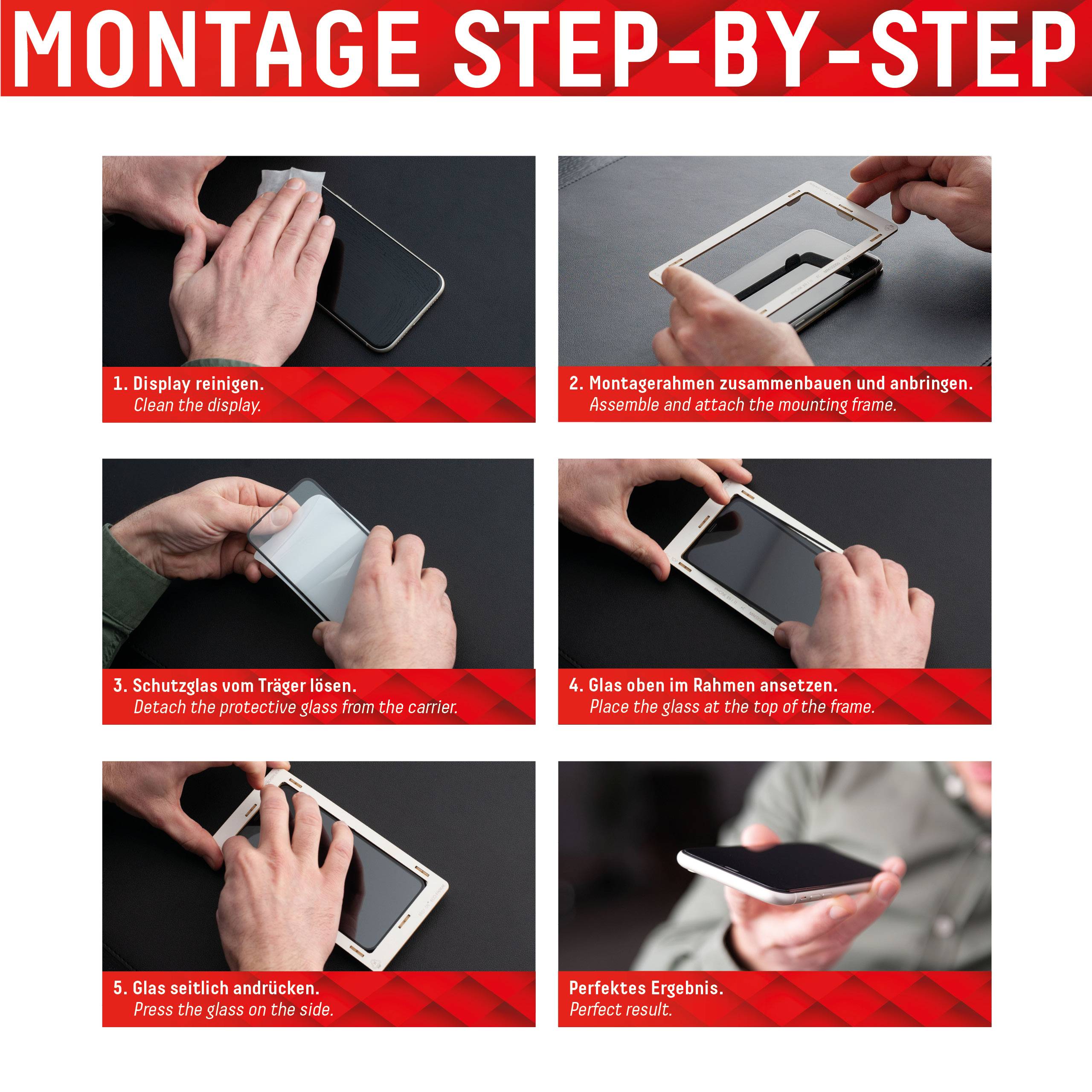 Real Glass, Full Cover Panzerglas für Apple iPhone X/XS/11 Pro