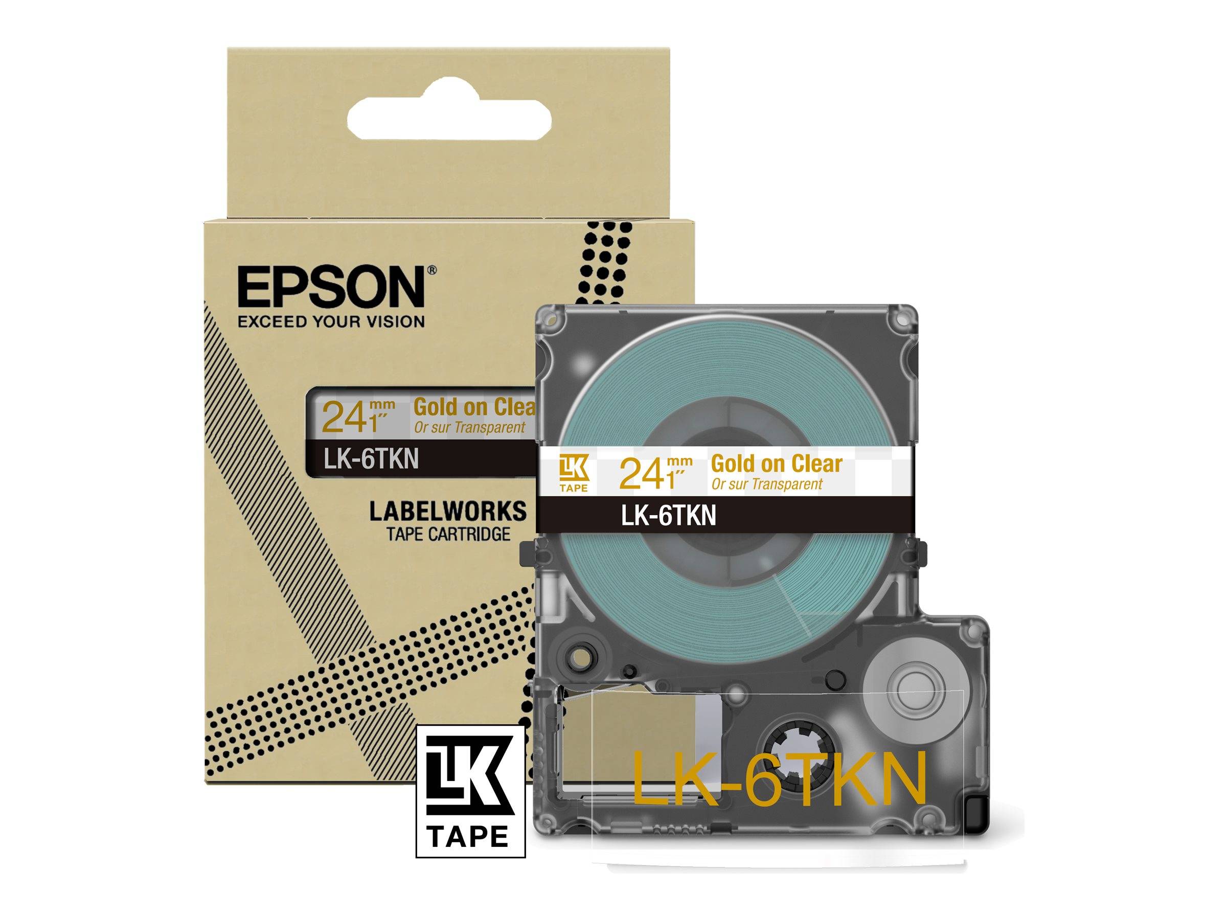 Epson LabelWorks LK-6TKN - Metallic - gold auf durchsichtig - Rolle (2,4 cm x 9 m)