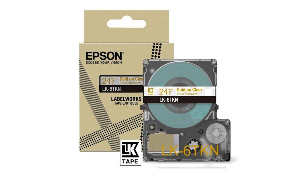 Epson LabelWorks LK-6TKN - Metallic - gold auf durchsichtig - Rolle (2,4 cm x 9 m)