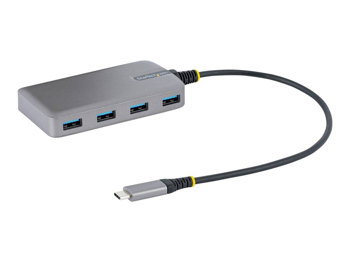 StarTech.com 4-Port USB-C Hub, USB 3.0 5Gbps, Bus Powered, USB Type-C to 4x USB-A Hub with Optional Auxiliary Power Inpu