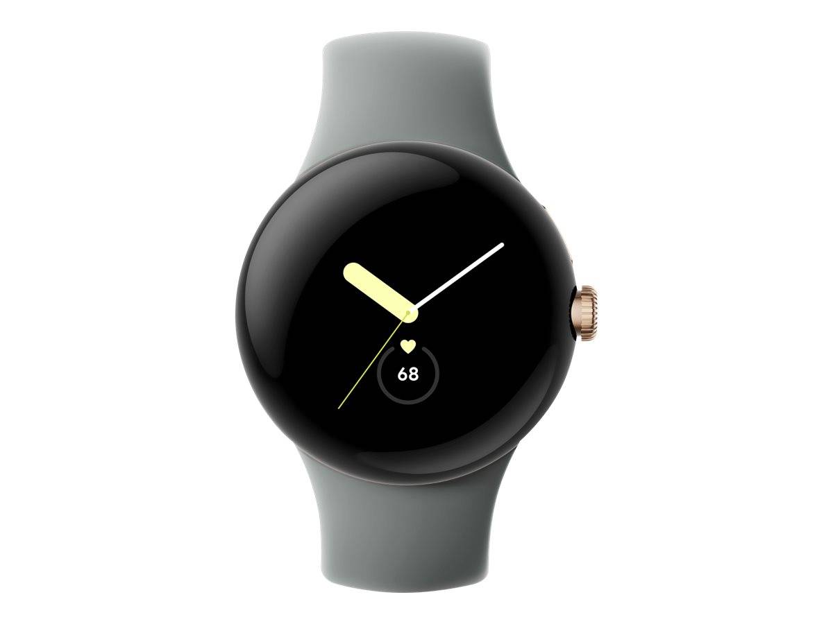 Google Pixel Watch - Champagne Gold - intelligente Uhr mit Band - Flouroelastome