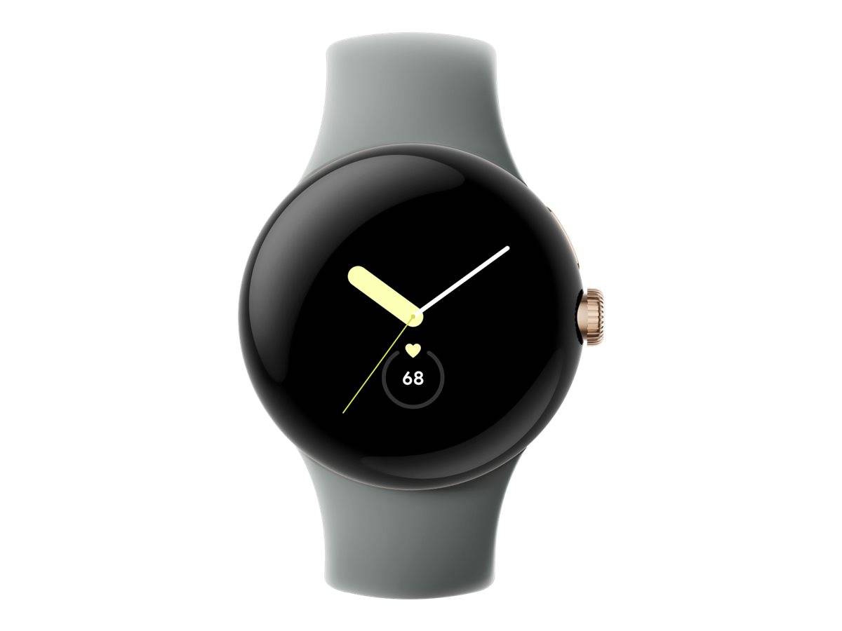 Google Pixel Watch - Champagne Gold - intelligente Uhr mit Band - Flouroelastome