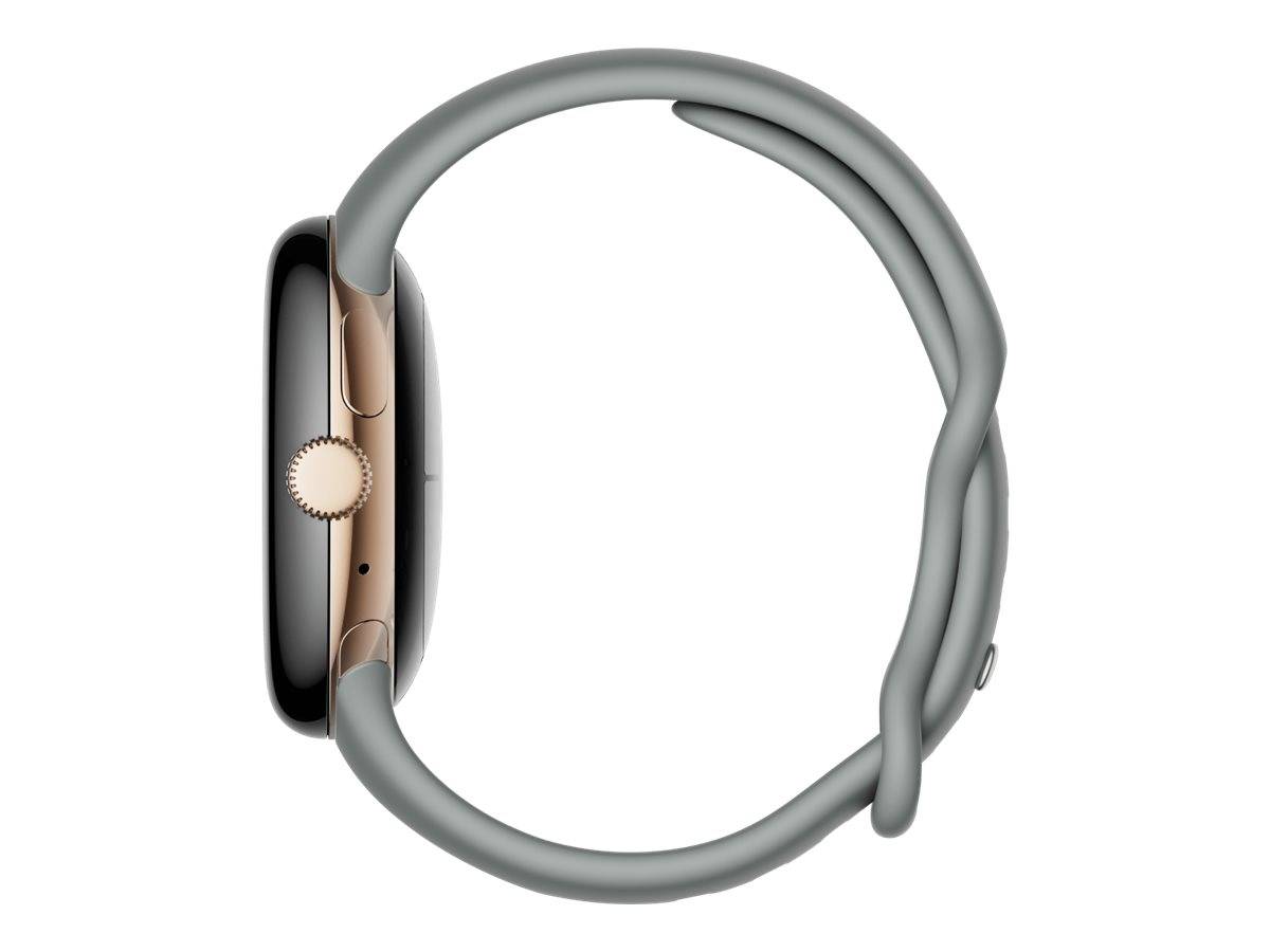 Google Pixel Watch - Champagne Gold - intelligente Uhr mit Band - Flouroelastome