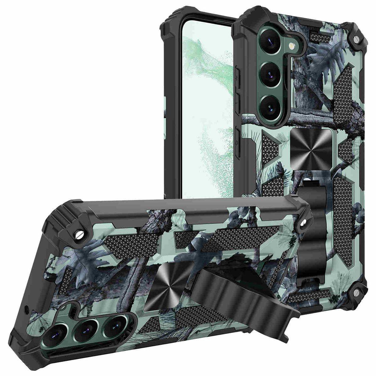 Für Samsung Galaxy S23 Camouflage Shockproof Armor Military TPU Schutz Tasche Hülle Cover Türkis