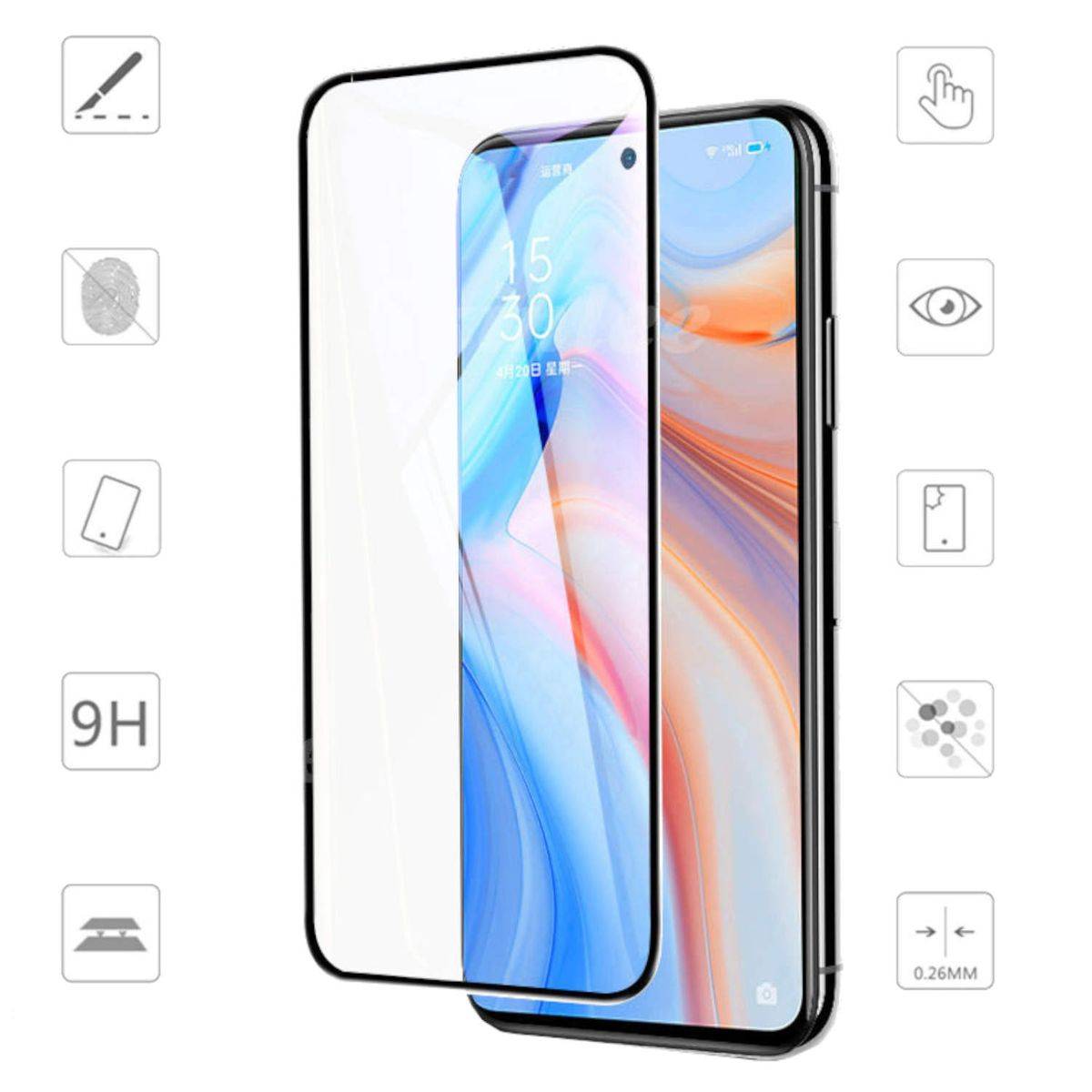 Für Honor X8a 3D Premium 0,3 mm H9 Hart Glas Schwarz Folie Schutz Hülle Zubehör Neu