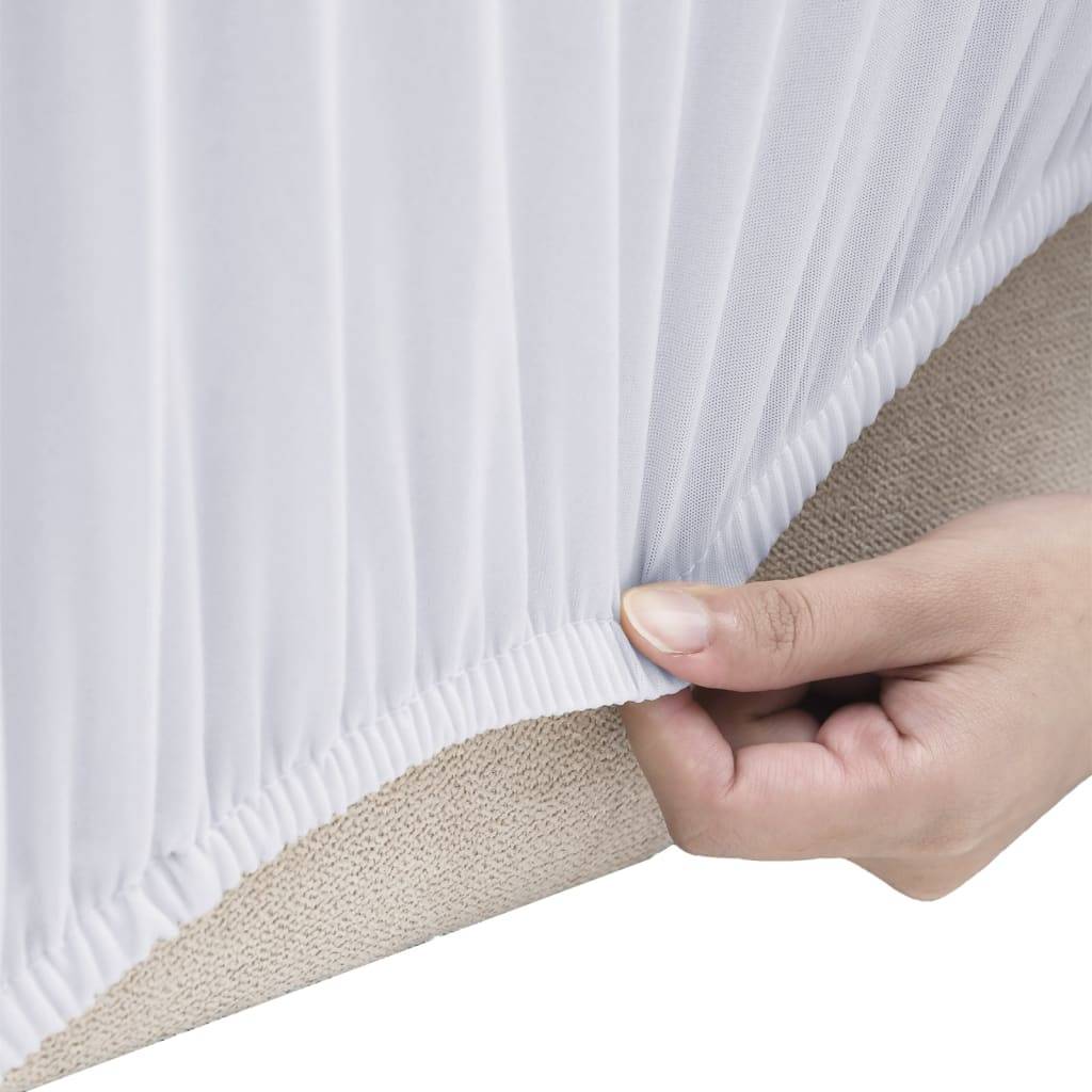 vidaXL Stretch Sofahusse 2-Sitzer Weiß Polyester-Jersey