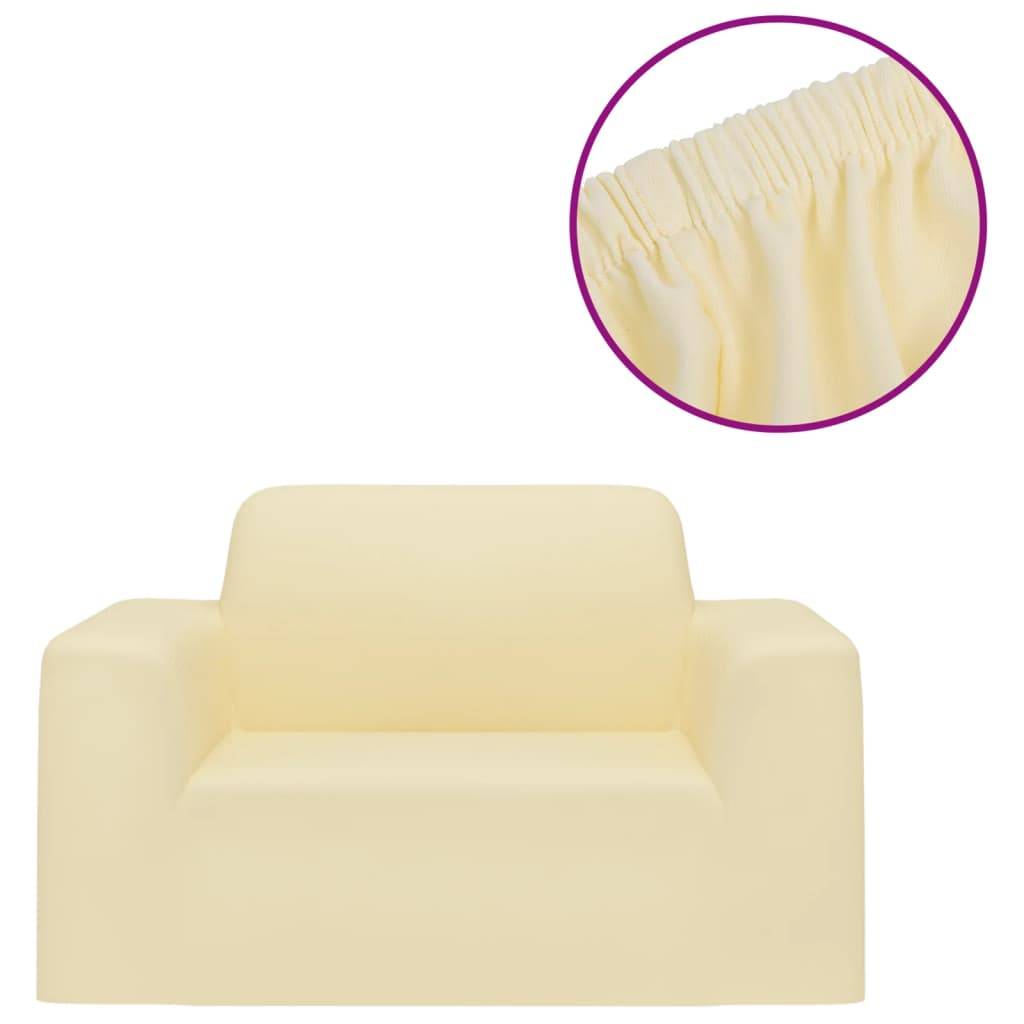 vidaXL Stretch-Sofahusse Creme Polyester-Jersey
