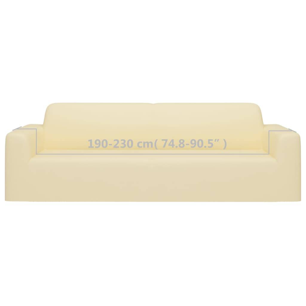 vidaXL Stretch Sofahusse 3-Sitzer Creme Polyester-Jersey