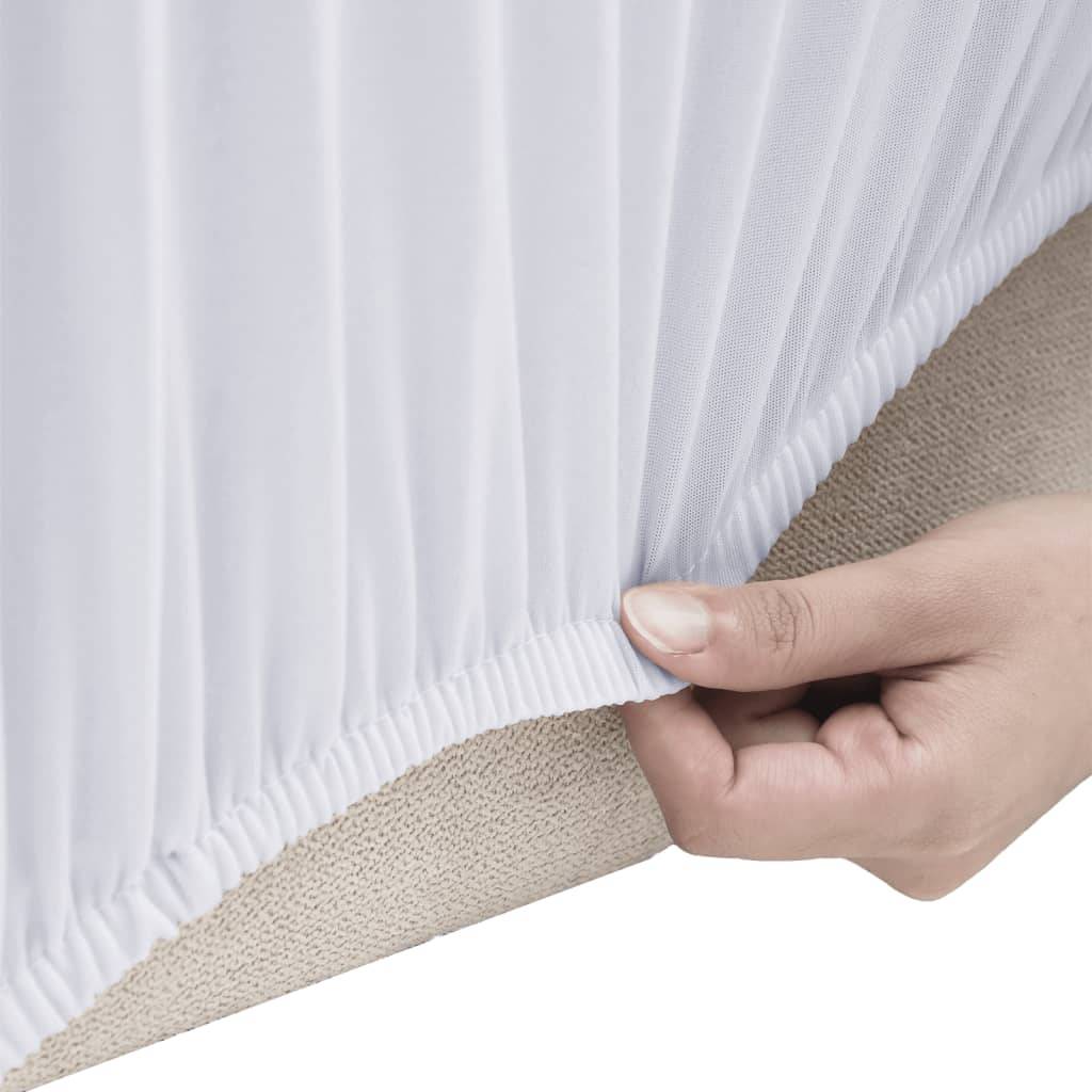 vidaXL Stretch Sofahusse 4-Sitzer Weiß Polyester-Jersey