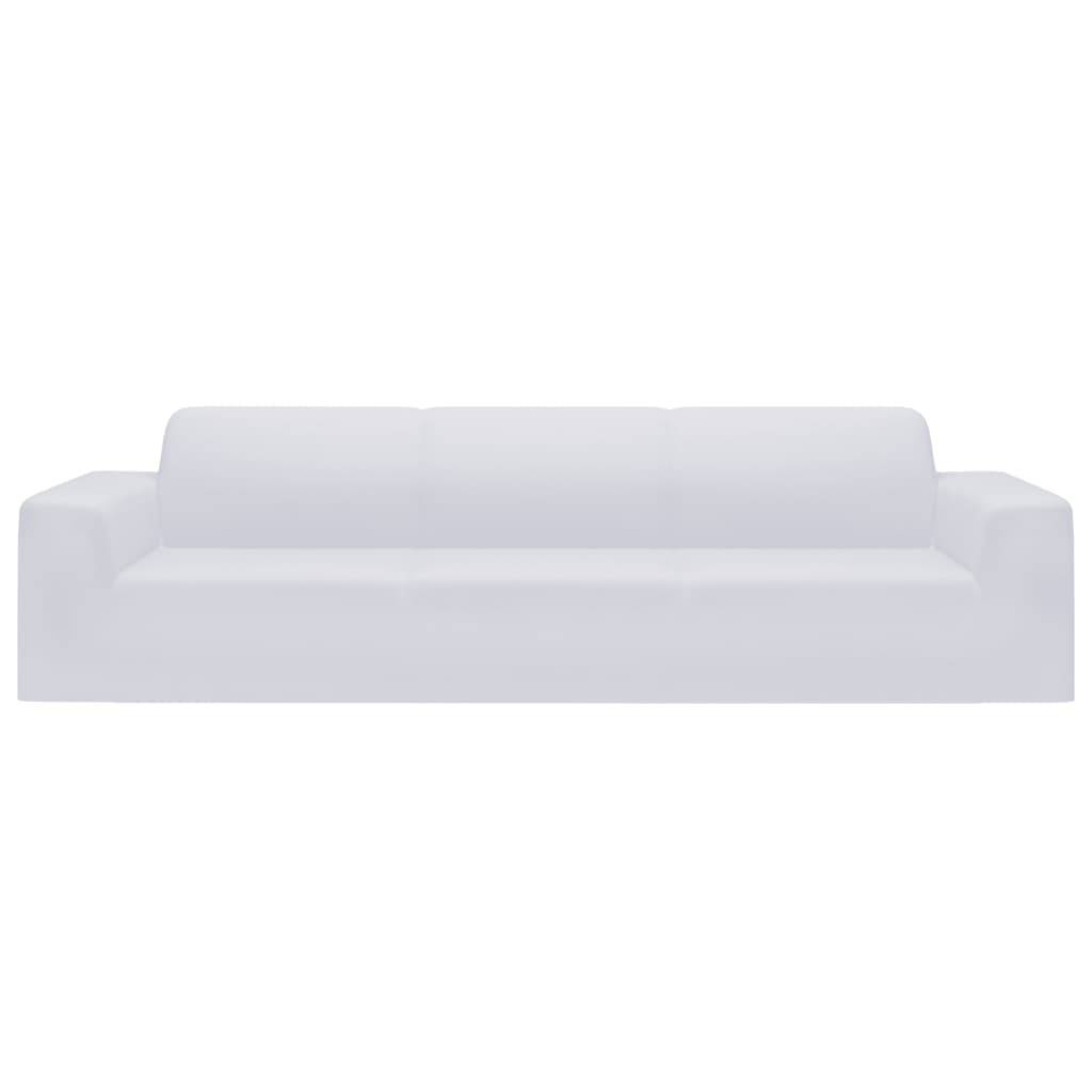 vidaXL Stretch Sofahusse 4-Sitzer Weiß Polyester-Jersey