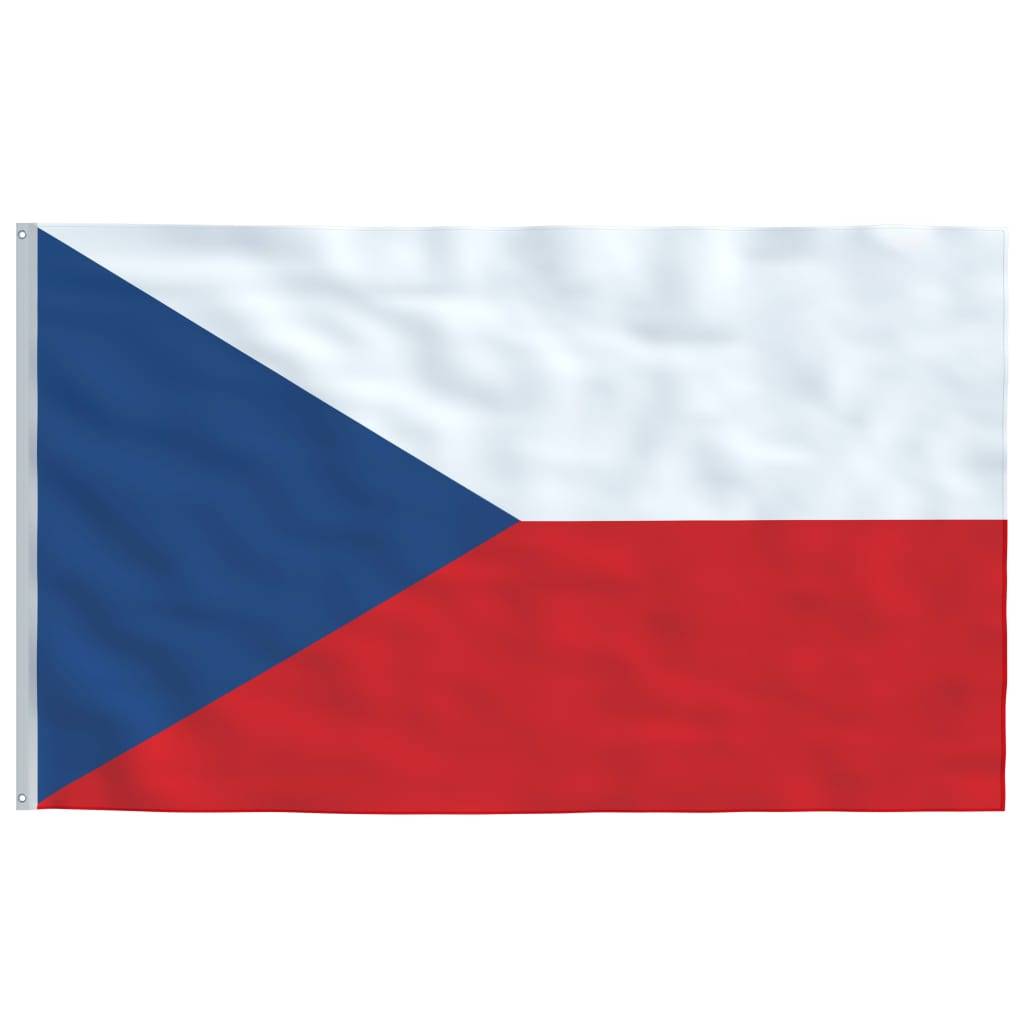 vidaXL Tschechische Flagge mit Mast 5,55 m Aluminium