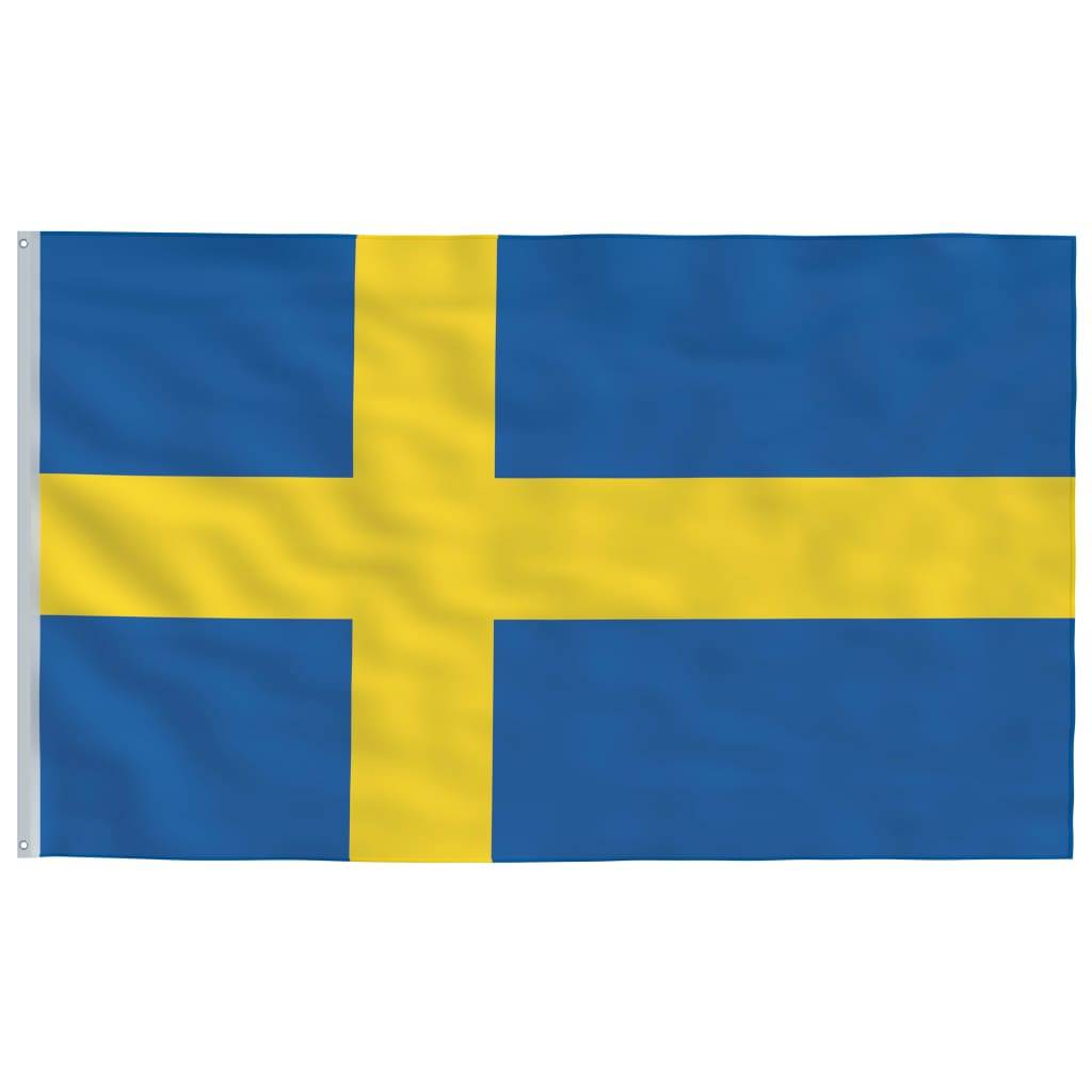 vidaXL Flagge Schwedens mit Mast 5,55 m Aluminium