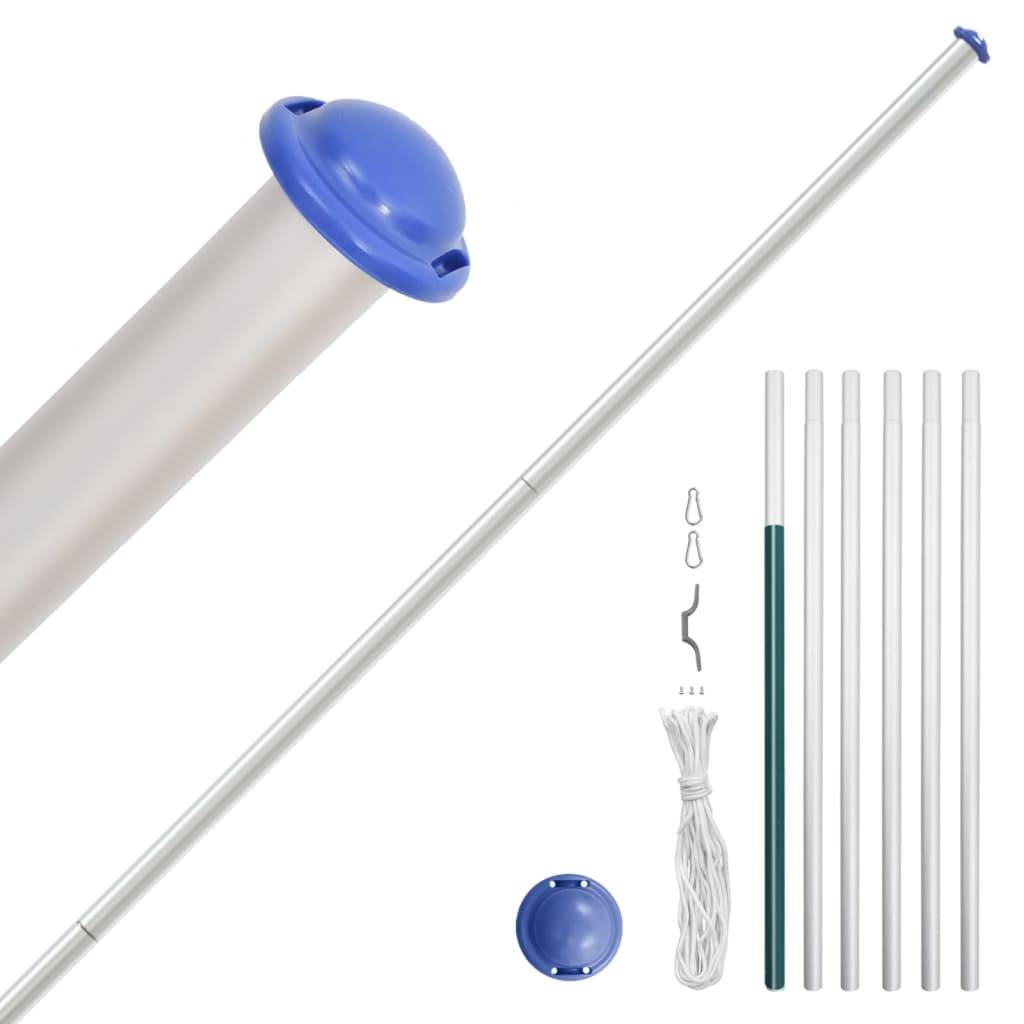 vidaXL Tschechische Flagge mit Mast 6,23 m Aluminium