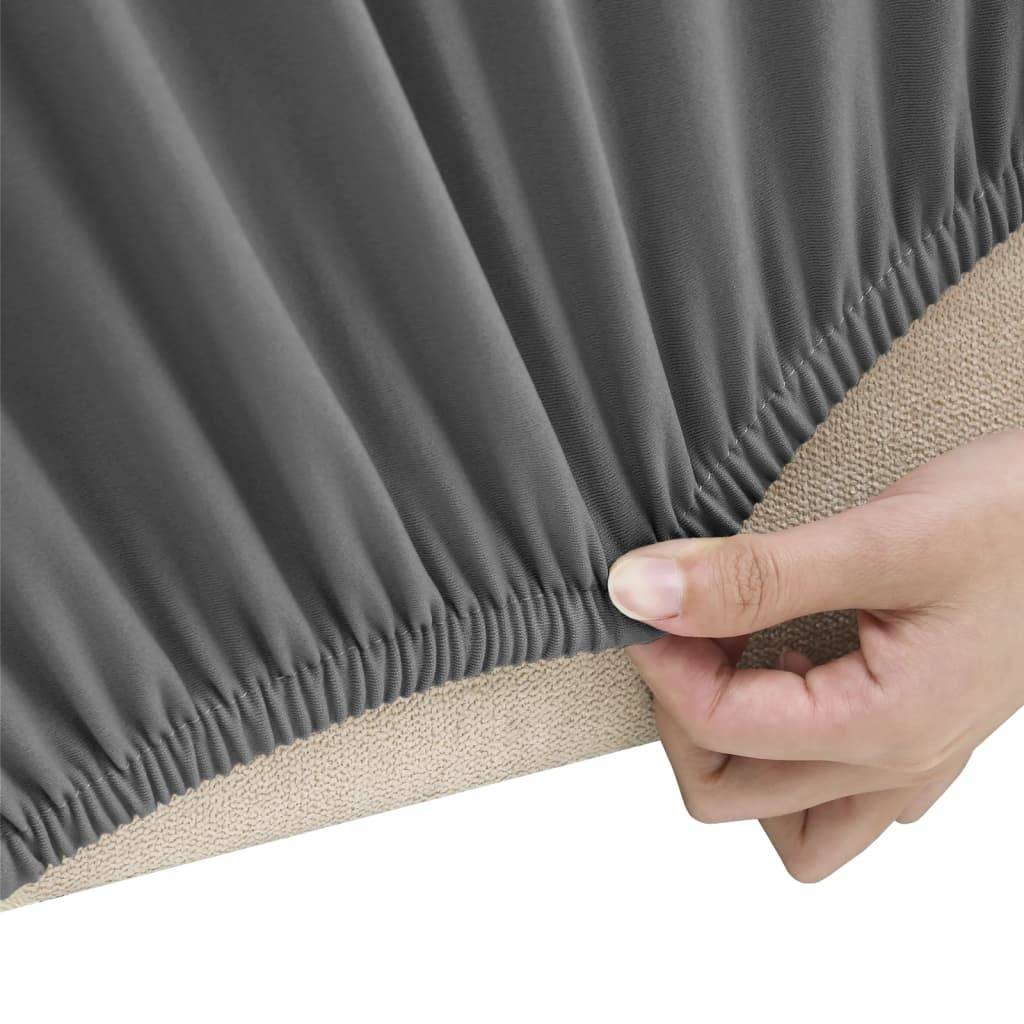 vidaXL Stretch Sofahusse 4-Sitzer Anthrazit Polyester-Jersey
