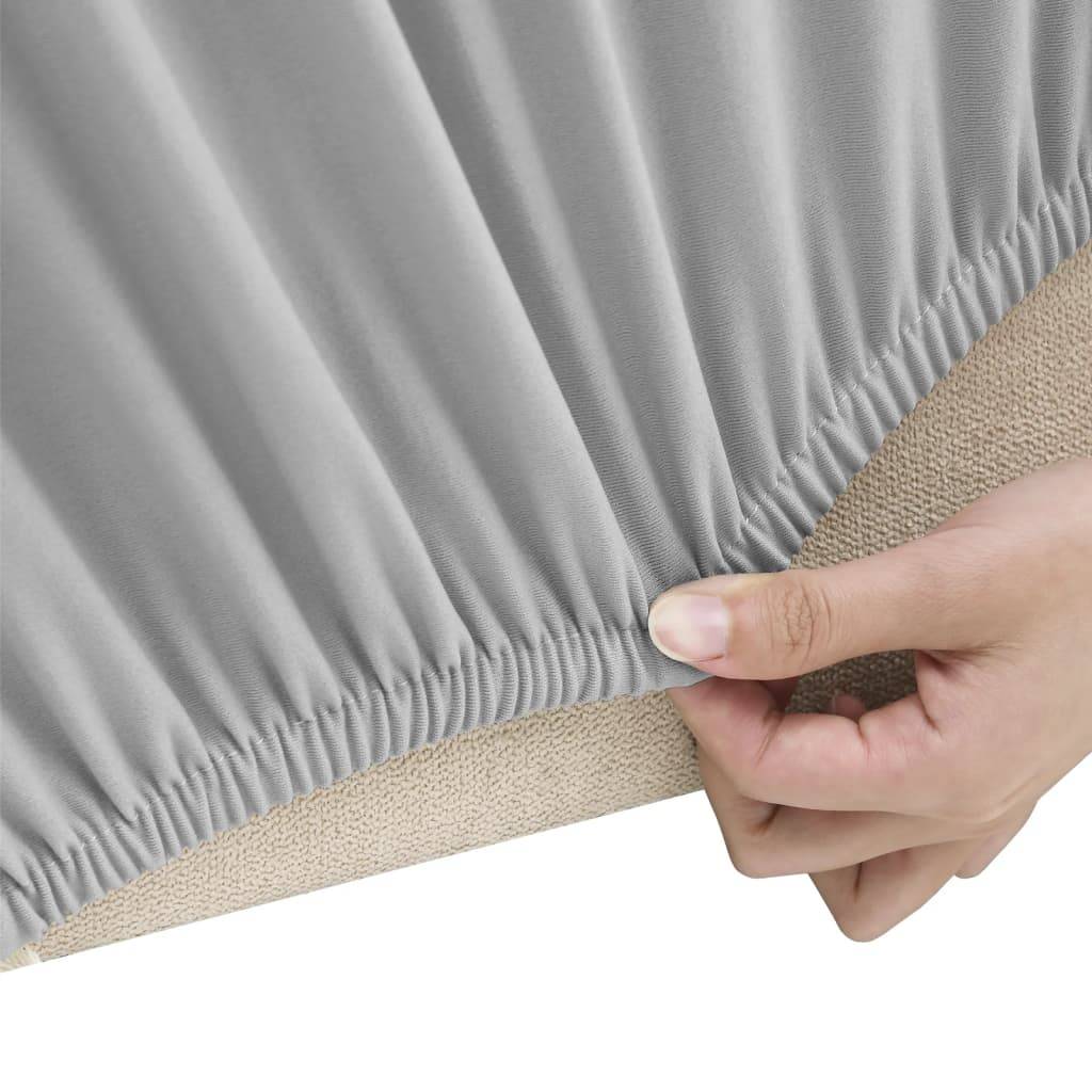 vidaXL Stretch Sofahusse 2-Sitzer Grau Polyester-Jersey