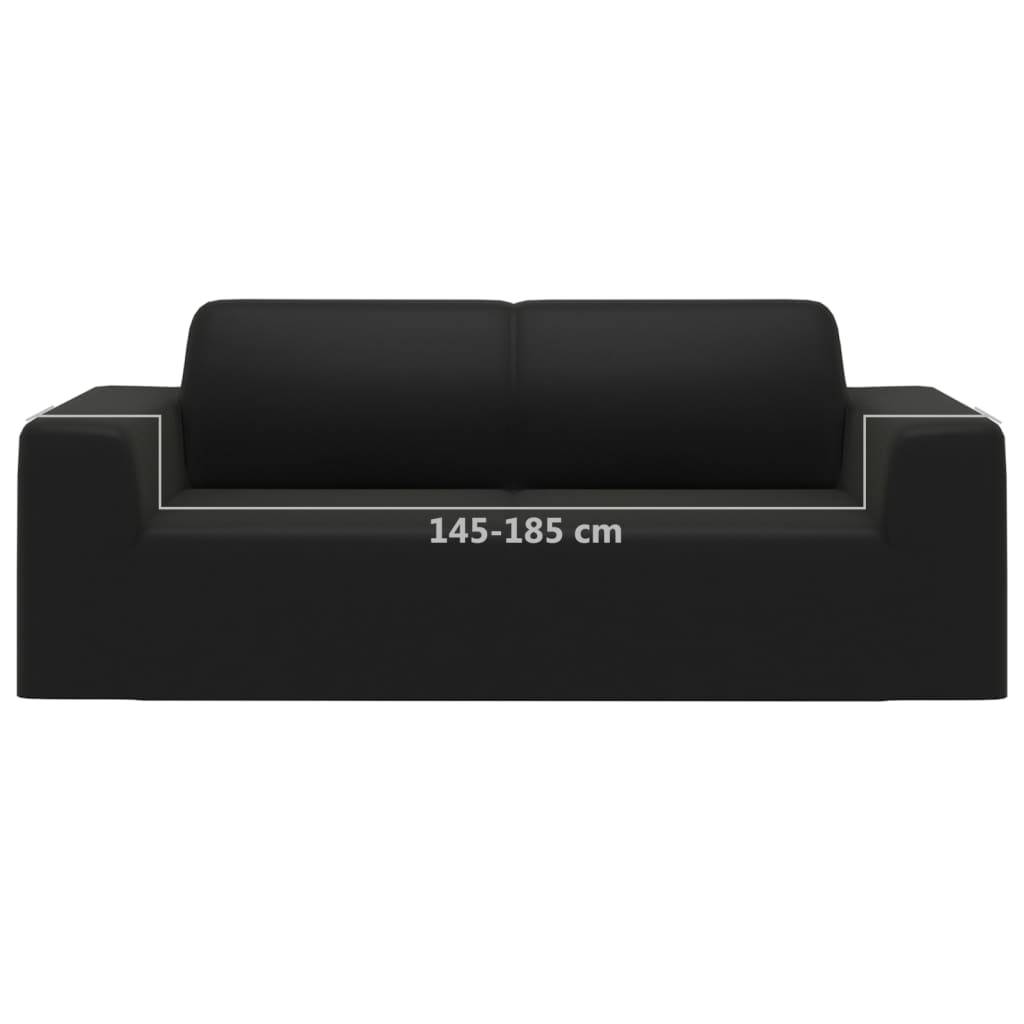 vidaXL Stretch Sofahusse 2-Sitzer Schwarz Polyester-Jersey