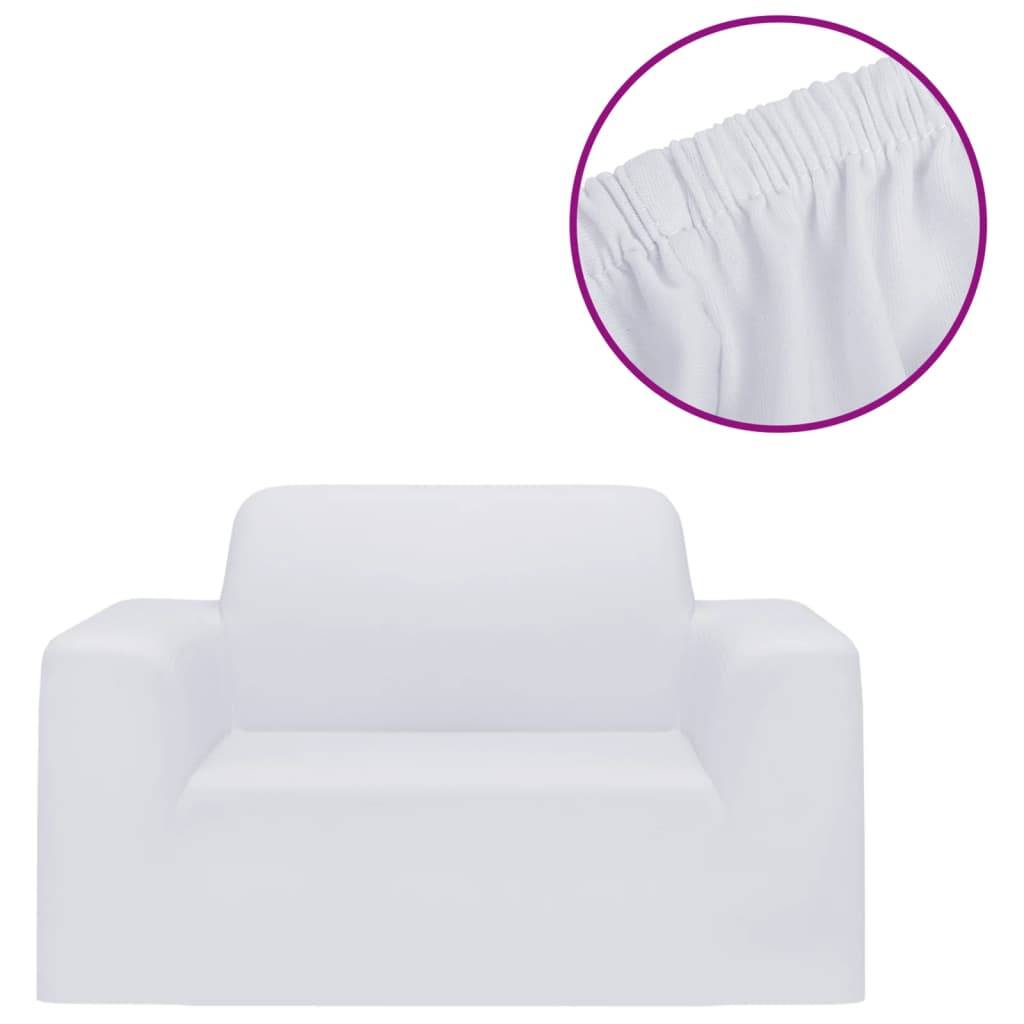 vidaXL Stretch-Sofahusse Weiß Polyester-Jersey
